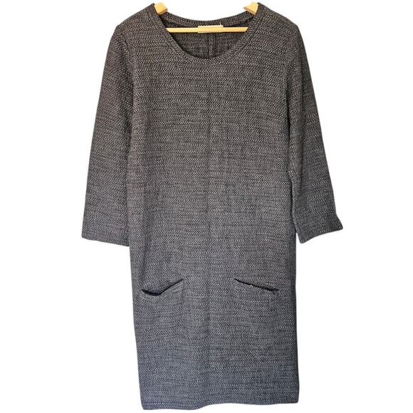 Humanoid Dresses & Skirts - Women's Humanoid Gray Tweed Dress 3/4 Sleeves Knee Length Shift Style M Romania